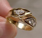 14K-18K Yellow Gold Diamonds Ring 1960s Engagement Wedding Combination