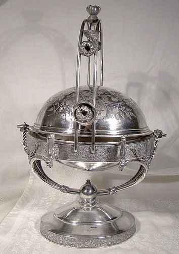 Victorian Silver Plate Rolltop Butter Dish or Server 1880s - Aesthetic