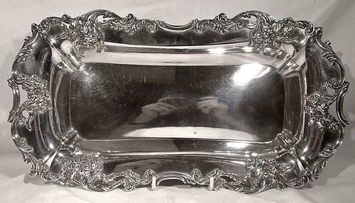 Derby Silver Company Art Nouveau Floral Bread or Roll Tray 1890s