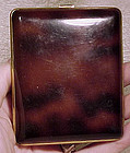 Enamel Cigarette Case with Mottled Amber Decoration 1930s Art Deco