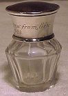 Sterling Silver Cut Glass & Celluloid Smelling Salts Bottle 1922