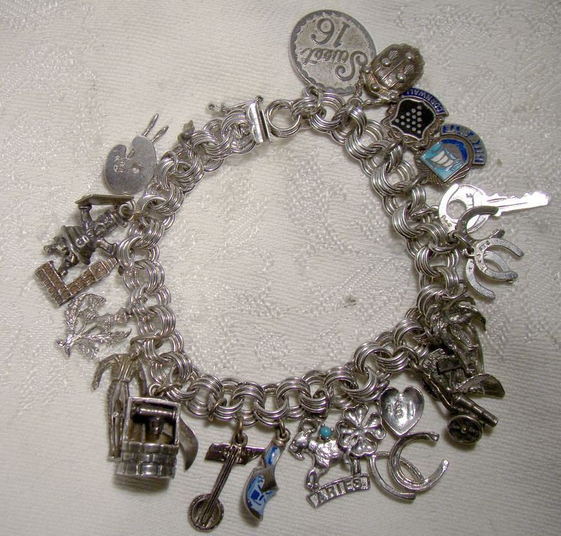 はシルバー ヤフオク! - Vintage Silver Charm Bracelet 925 イタリアン ございます