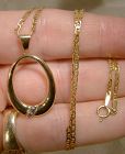 10k White and Yellow Gold Loop Pendant on 14K Chain Necklace