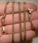 Edwardian Gold Filled Long Watch Chain with 14K Opal Slide 1900-10