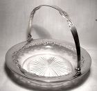 STERLING & CUT GLASS BONBON or BUTTER BASKET 1900-1920