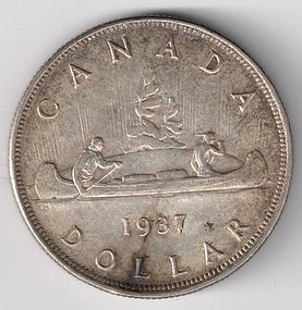 1937 CANADA Silver One Dollar Coin VF+