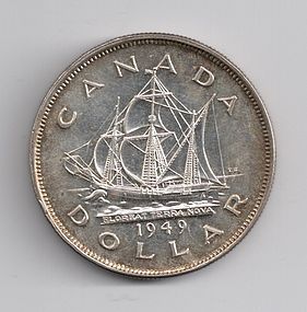 1949 CANADA SILVER $1 ONE DOLLAR COIN MS60