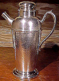 Art Deco HAMMERED SILVER PLATE COCKTAIL SHAKER 1930