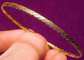 14K MULTICOLOR GOLD BANGLE Bracelet 1970s