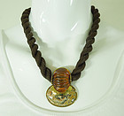 1980s Fabrice Paris French Tribal Style Leopard Jasper Necklace