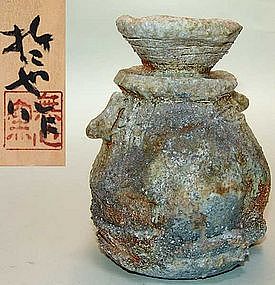 Japanese Shigaraki Vase by Kowari Tetsuya