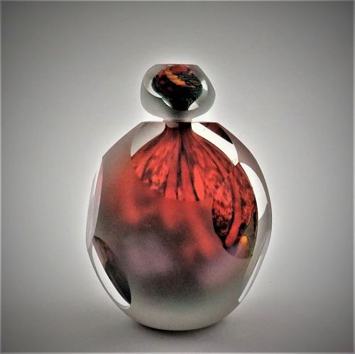 Signed and Dated 1999 Steven Main Studio Glass Perfume Bottle