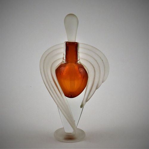 Vitrix Signed and Dated 2000 Single Swirl Studio Glass Perfume Bottle