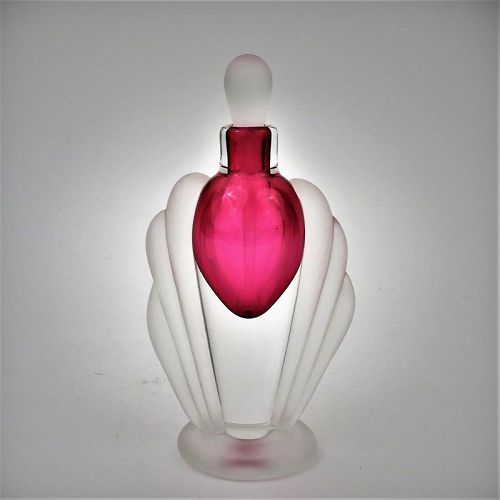 Vitrix Signed and Dated 1996 Straight Studio Glass Perfume Bottle
