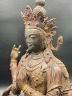 Large Tibetan Purple Bronze Avalokiteshvara Buddha Statue
