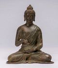 Antique Chinese Seated Granting Boons Bronze Buddha Statue