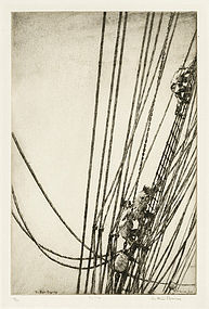 Arthur J. T. Briscoe, etching, "The Main Rigging" 1928