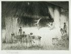Troy Kinney etching, The Rehearsal, 1929