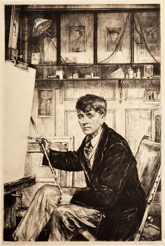 Francis Dodd etching, Portrait of Charles Cundall, 1926