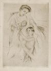 Mary Cassatt etching, The Hand Mirror