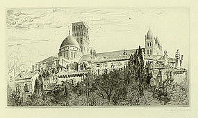 John Taylor Arms, Etching, "Angouleme Revisited"