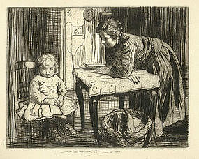 William Lee Hankey, "The Lesson", etching