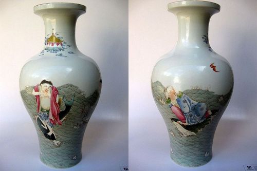 Chinese Imperial Famille Rose Porcelain Vase, Juren tang zhi Mark