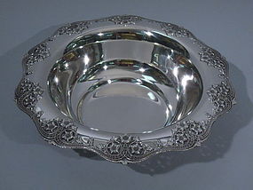 Antique Tiffany Sterling Silver Bowl with Flowers & Roundels C 1910