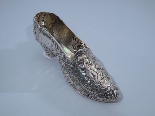 German Rococo Sterling Silver Lady's Shoe C 1902