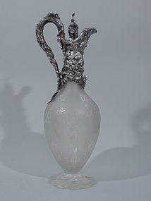 English Decanter - Crystal & Sterling Silver by Charles Fox 1840