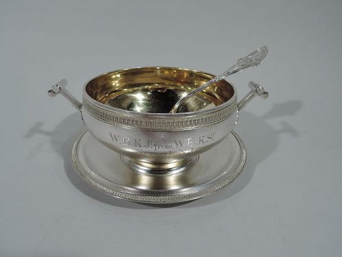 Early Tiffany Greek Revival Sterling Silver Sauce Bowl on Stand