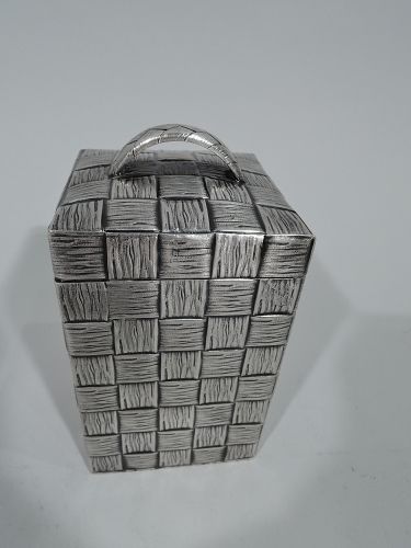 Antique German Silver Basket Tea Caddy