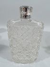 Antique Unger Sterling Silver & Brilliant-Cut Glass Flask
