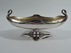 Antique Whiting Sterling Silver Swan Bowl with Japonesque Cattails