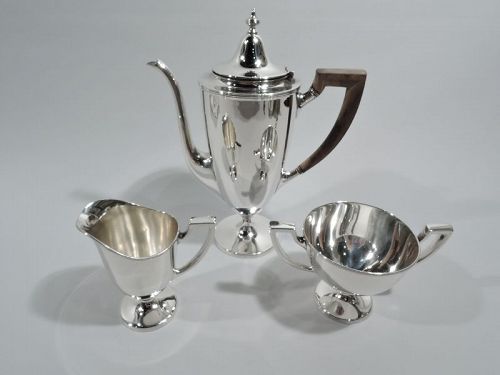 Tiffany Edwardian Classical Sterling Silver 3-Piece Coffee Set
