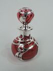 Antique Gorham Art Nouveau Red Silver Overlay Perfume