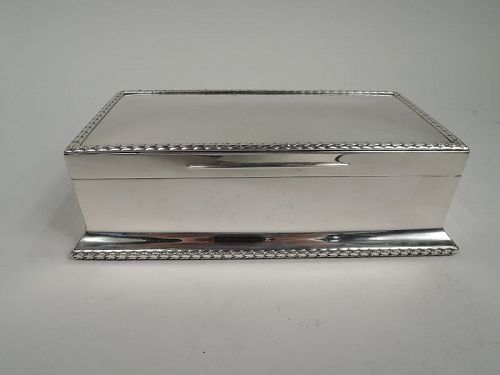 Large Antique English Edwardian Classical Sterling Silver Box