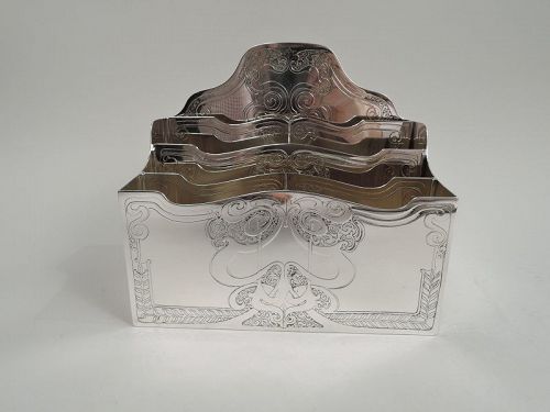 Gorgeous Tiffany Art Nouveau Sterling Silver Letter Rack