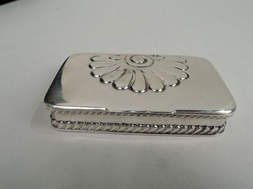 Antique American Art Nouveau Sterling Silver Postage Stamp Box