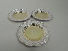 Set of 3 Tiffany Chrysanthemum Sterling Silver Butter Pats