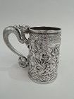 Antique Chinese Silver Battle Mug with Dramatic Dragon Handle