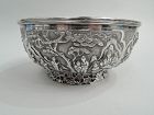 Antique Chinese Export Silver Bowl by Wang Hing