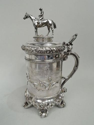Antique Horse Race Tankard with German Imperial Association