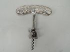 Antique American Art Nouveau Silver Overlay Horn Corkscrew