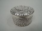 Antique Tiffany Victorian Repousse Sterling Silver Trinket Box
