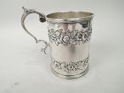 Antique Kirk Silver Baby Cup with Floral Garlands C 1840