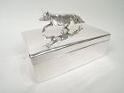 Antique English Edwardian Sterling Silver Box with Fox Finial
