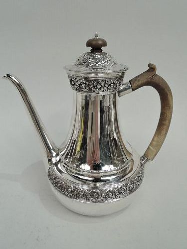 Antique Tiffany Victorian Classical Repousse Sterling Silver Coffeepot