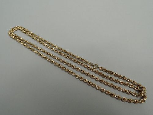 Italian Modern 18k Yellow Gold 33-Inch Rope Chain