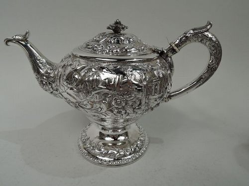 Early Kirk Classical Silver Teapot with Assay Marks 1828